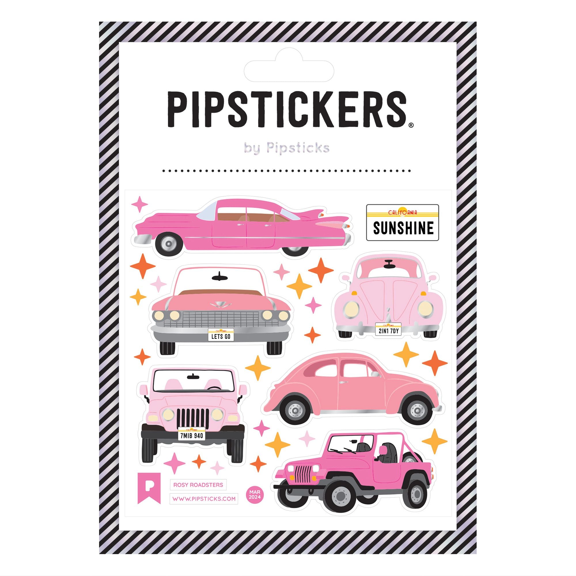 Vintage Pink Car Stickers