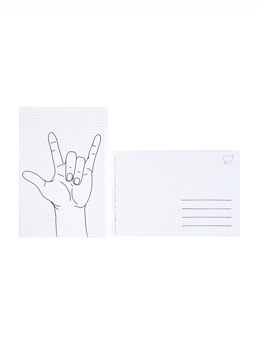 Color-in "I Love You" Sign Language Postcard Pack