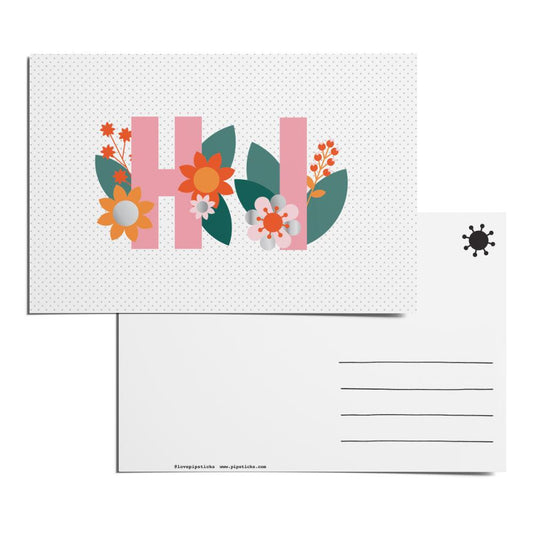 Hi & Flowers Postcard Pack