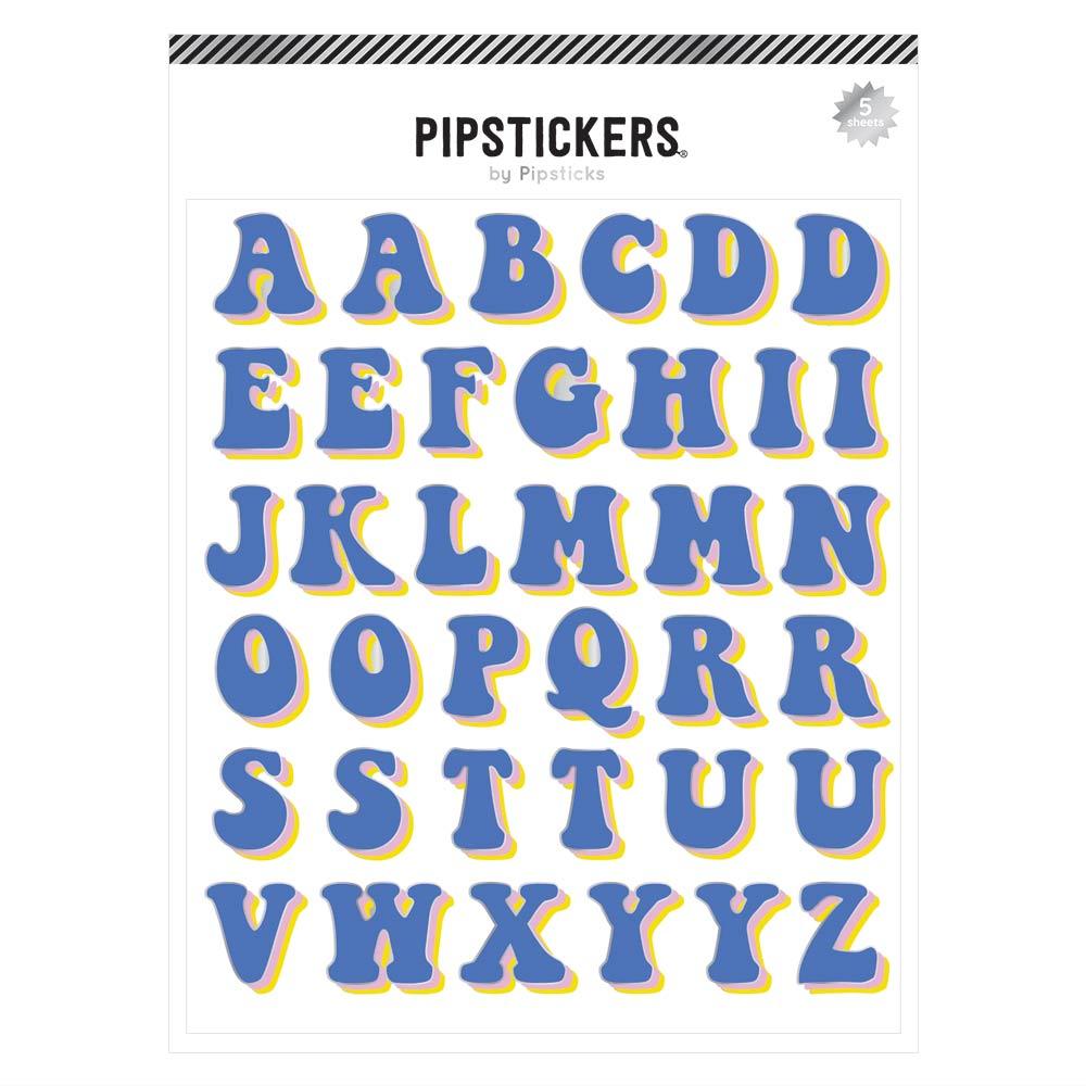 Funky Blue Alphabet Stickers