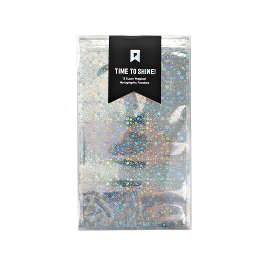 Silver Holographic Sticker Storage Pouch (12ct)