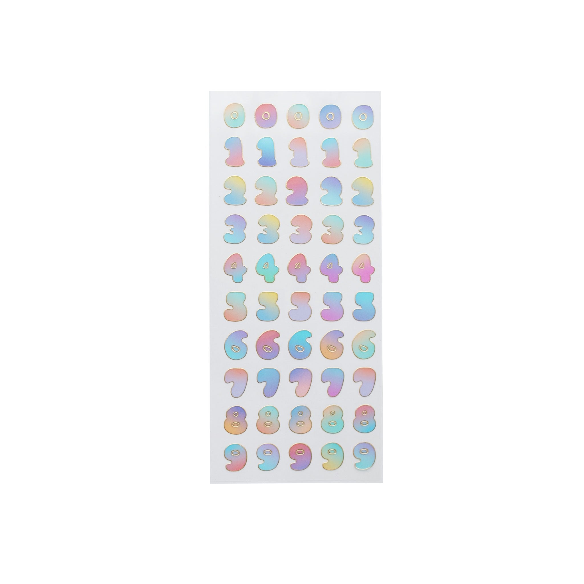 Deco Stickers Ombre Numbers Single Sheet