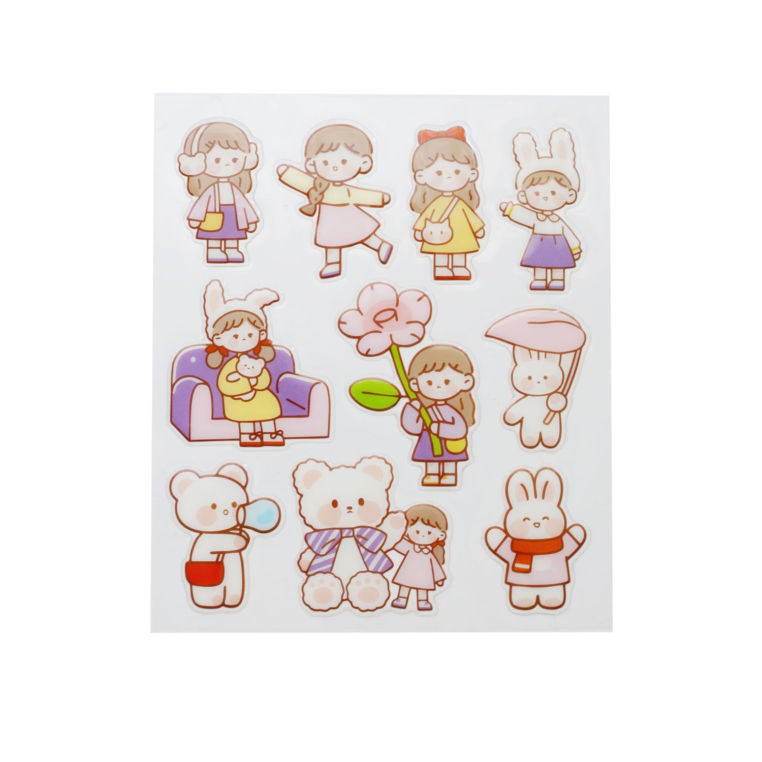 Stick Me Girl & Bunny Sticker Sheets