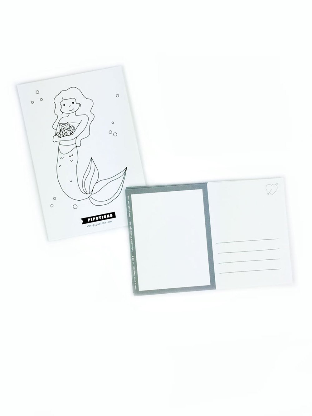 Color-in Mermaid Postcard Pack