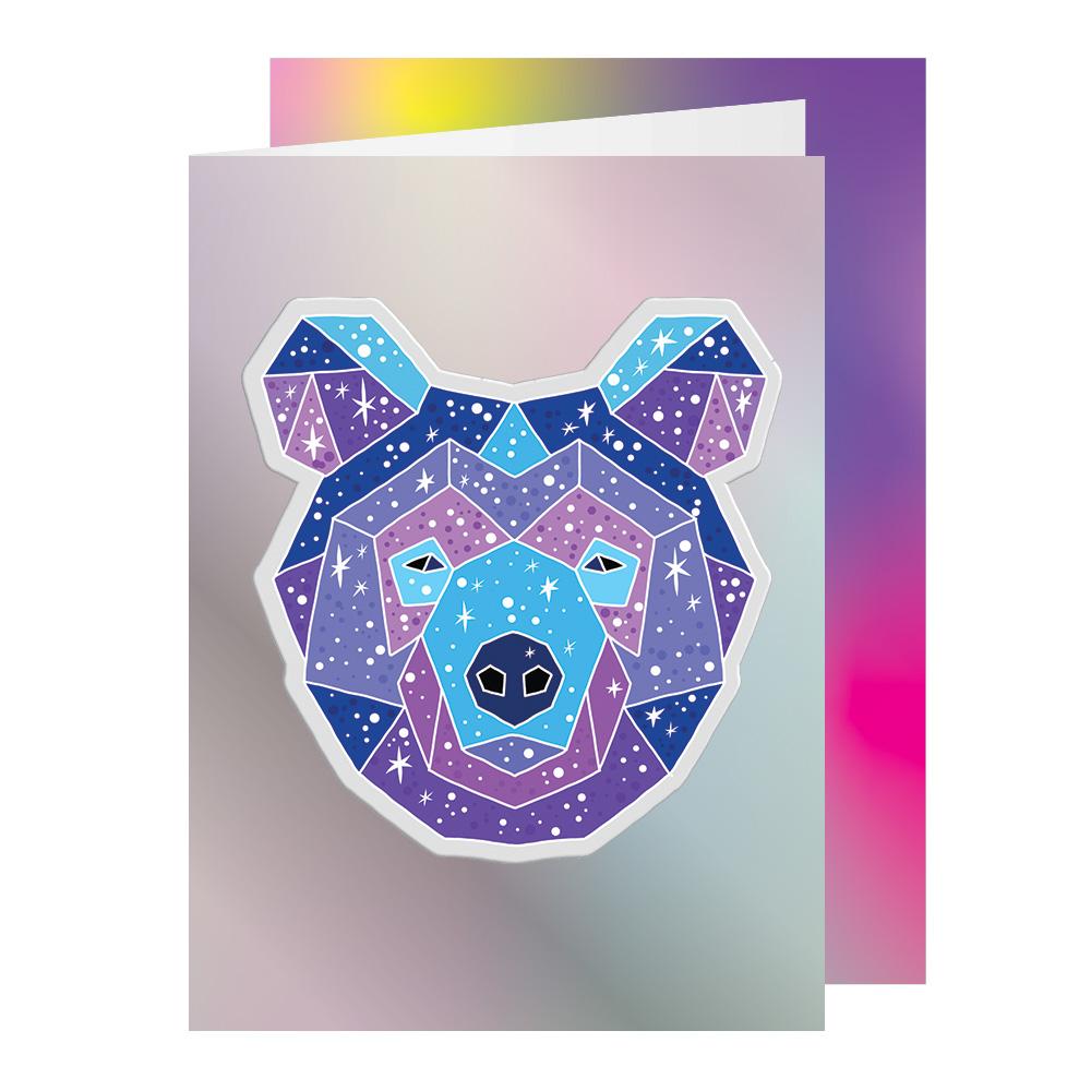 Big Puffy Astrology Bear Greeting Card