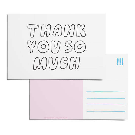 Color-in Thank You Postcard Pack
