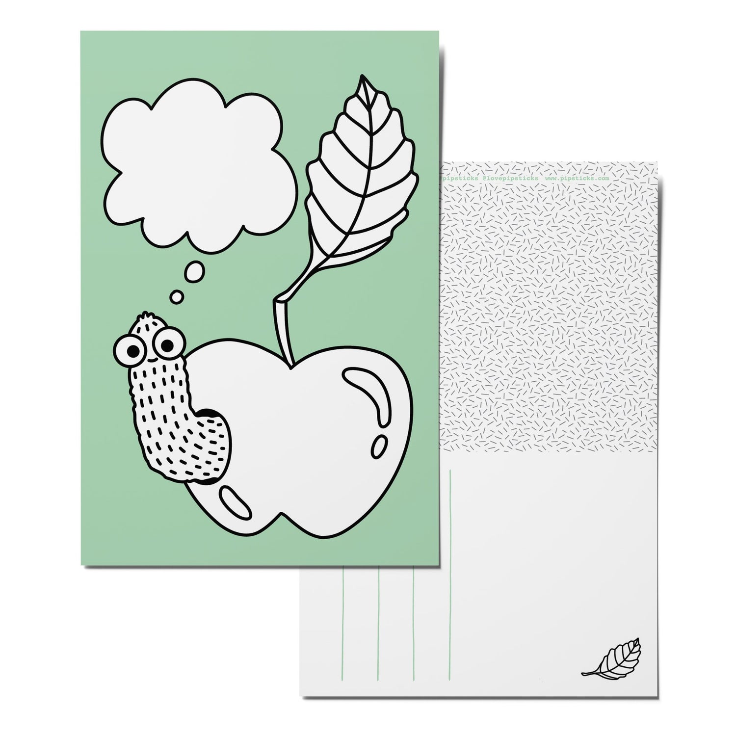 Color-in Apple Postcard Pack