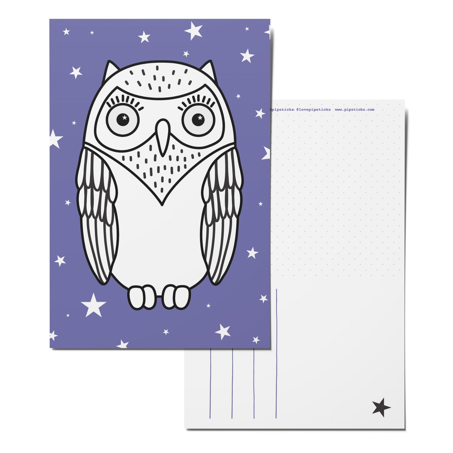 Color-in Owl Postcard Pack