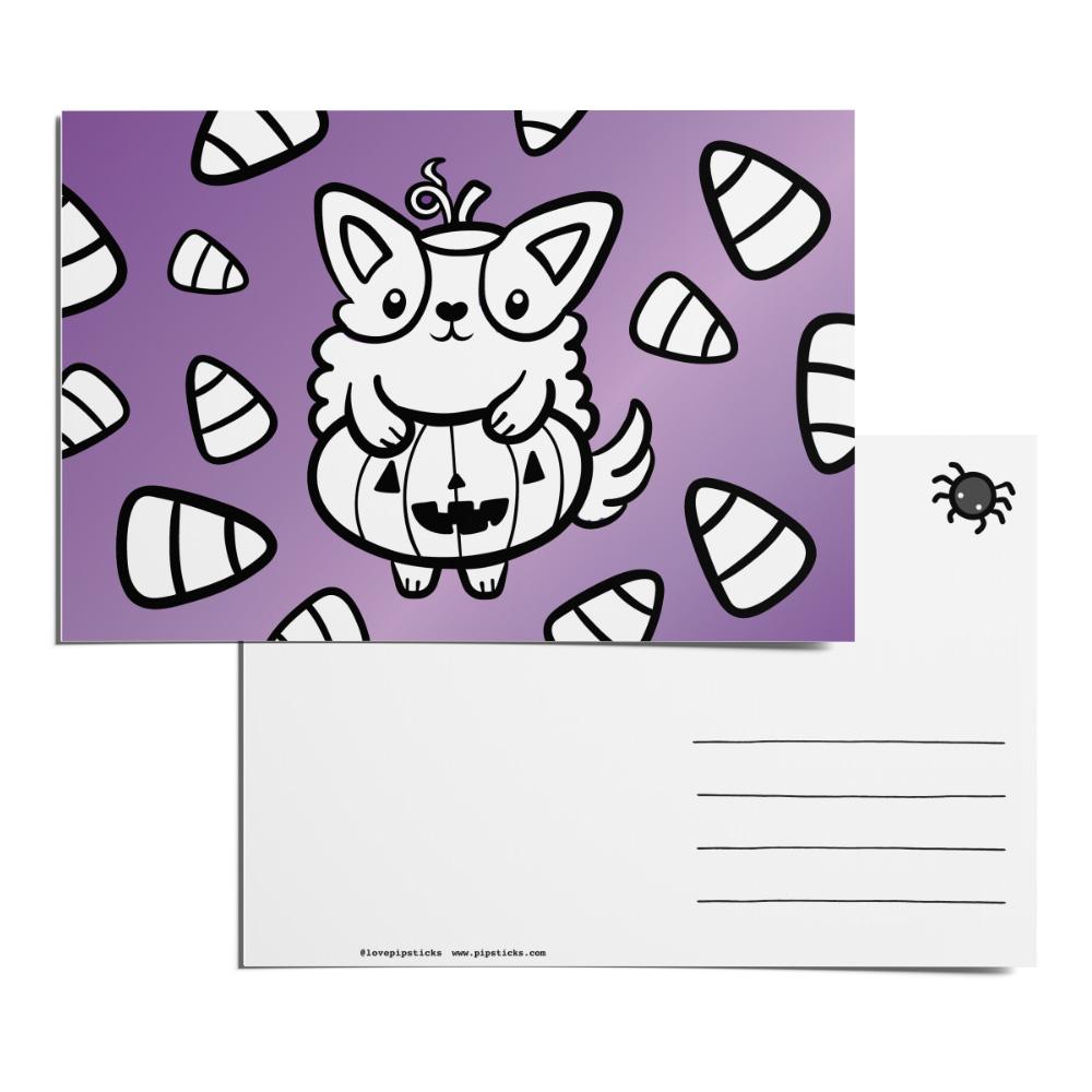 Color-in Pup-kin Postcard Pack
