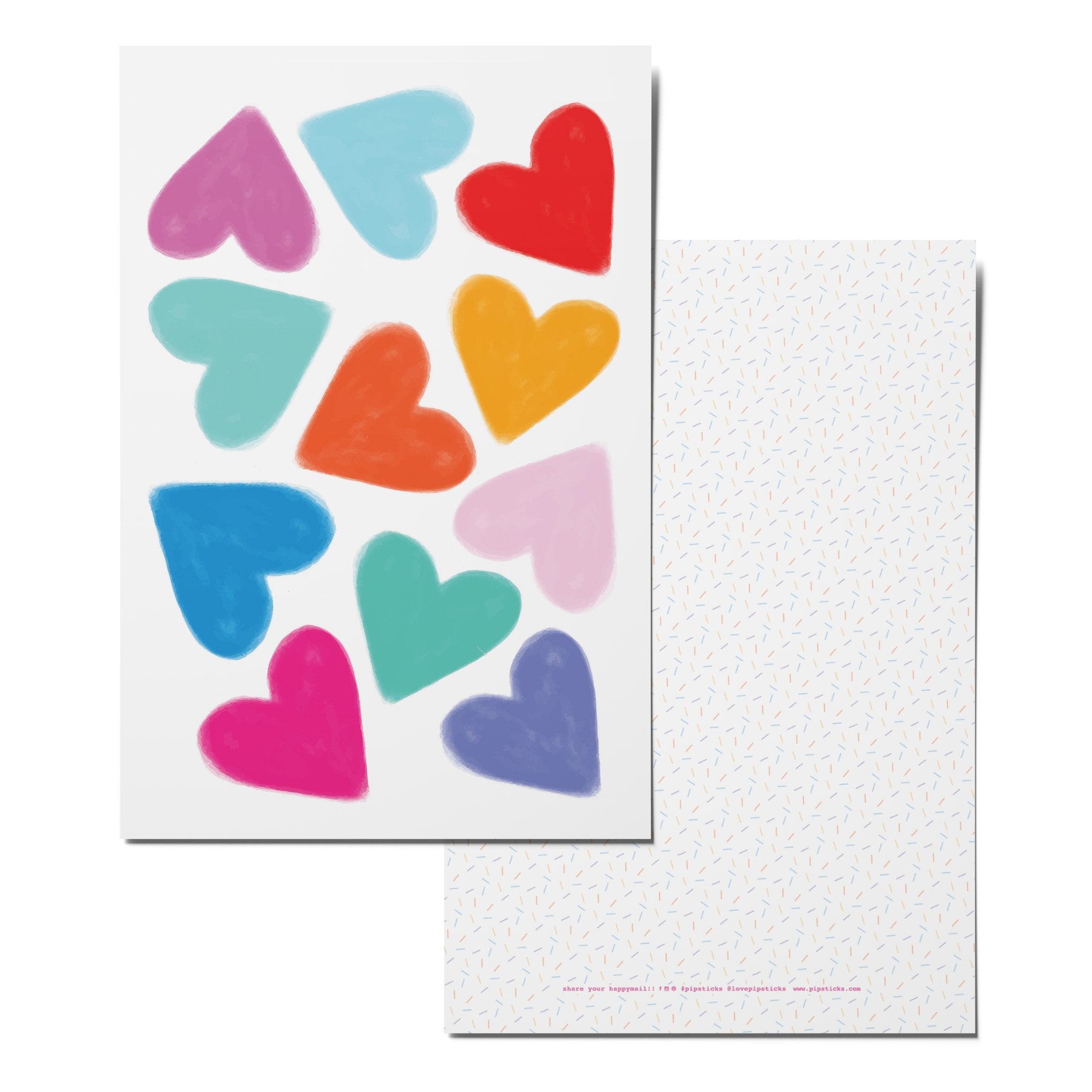 Colorful Hearts Notecard Pack