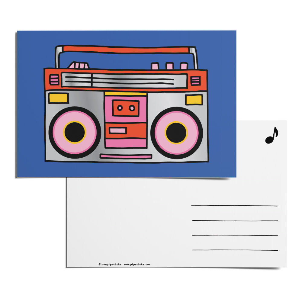 Retro Boombox Postcard Pack