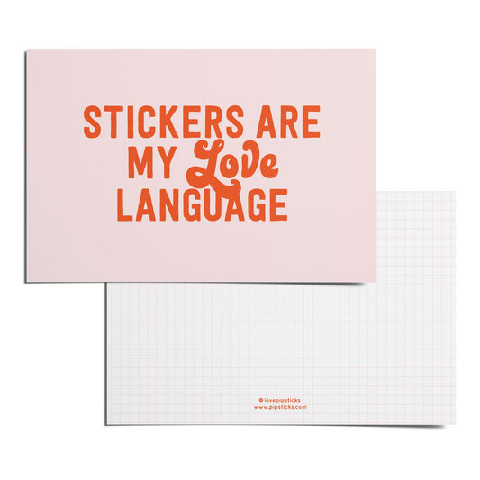 Stickers Are My Love Language Notecard Pack