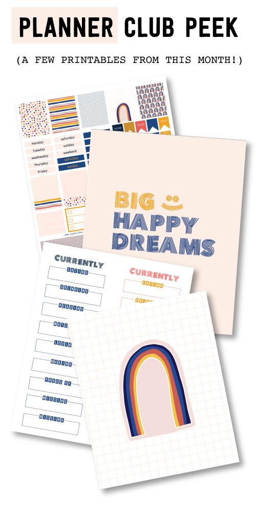 Currently Dreaming Planner Printables