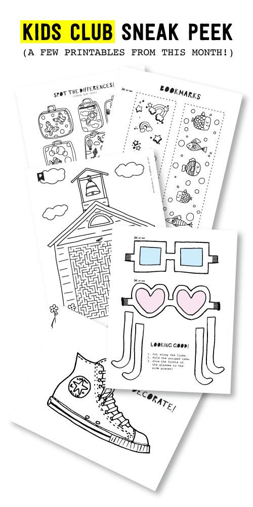 Too Cool For School Kids Printables