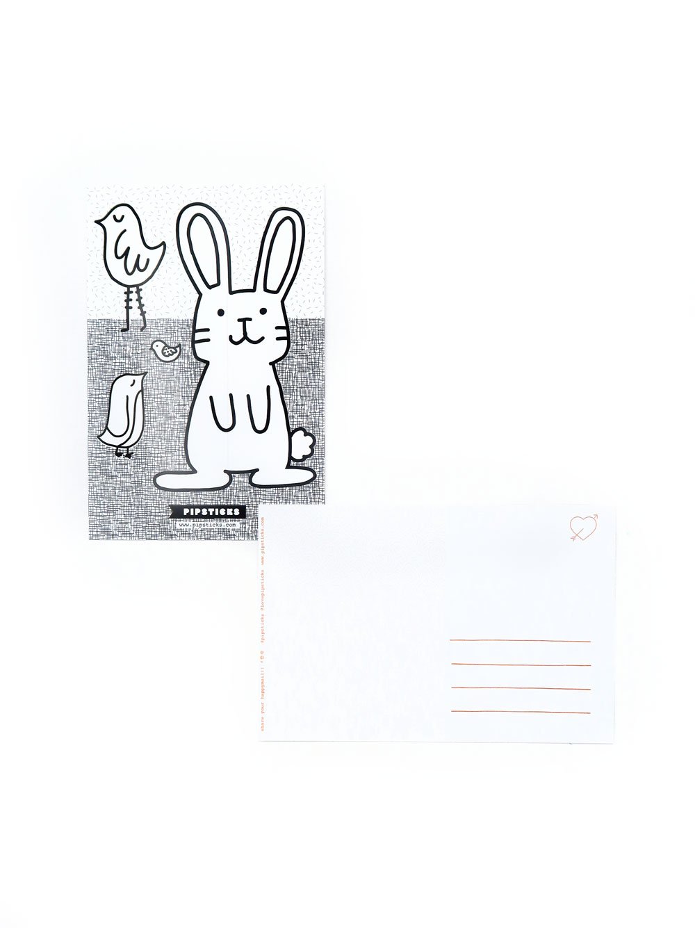 Color-in Bunny Postcard Pack