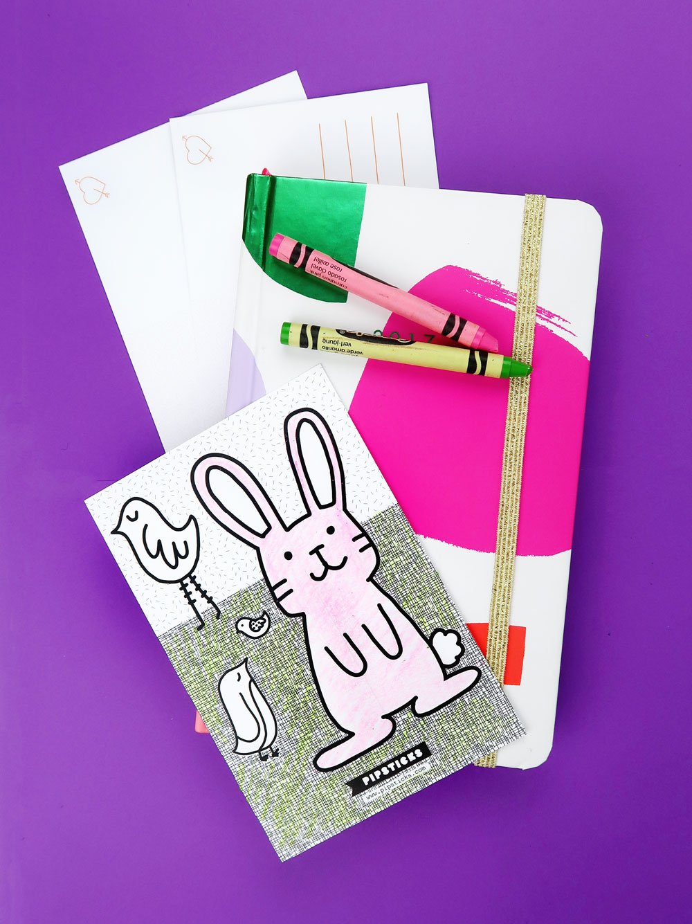 Color-in Bunny Postcard Pack